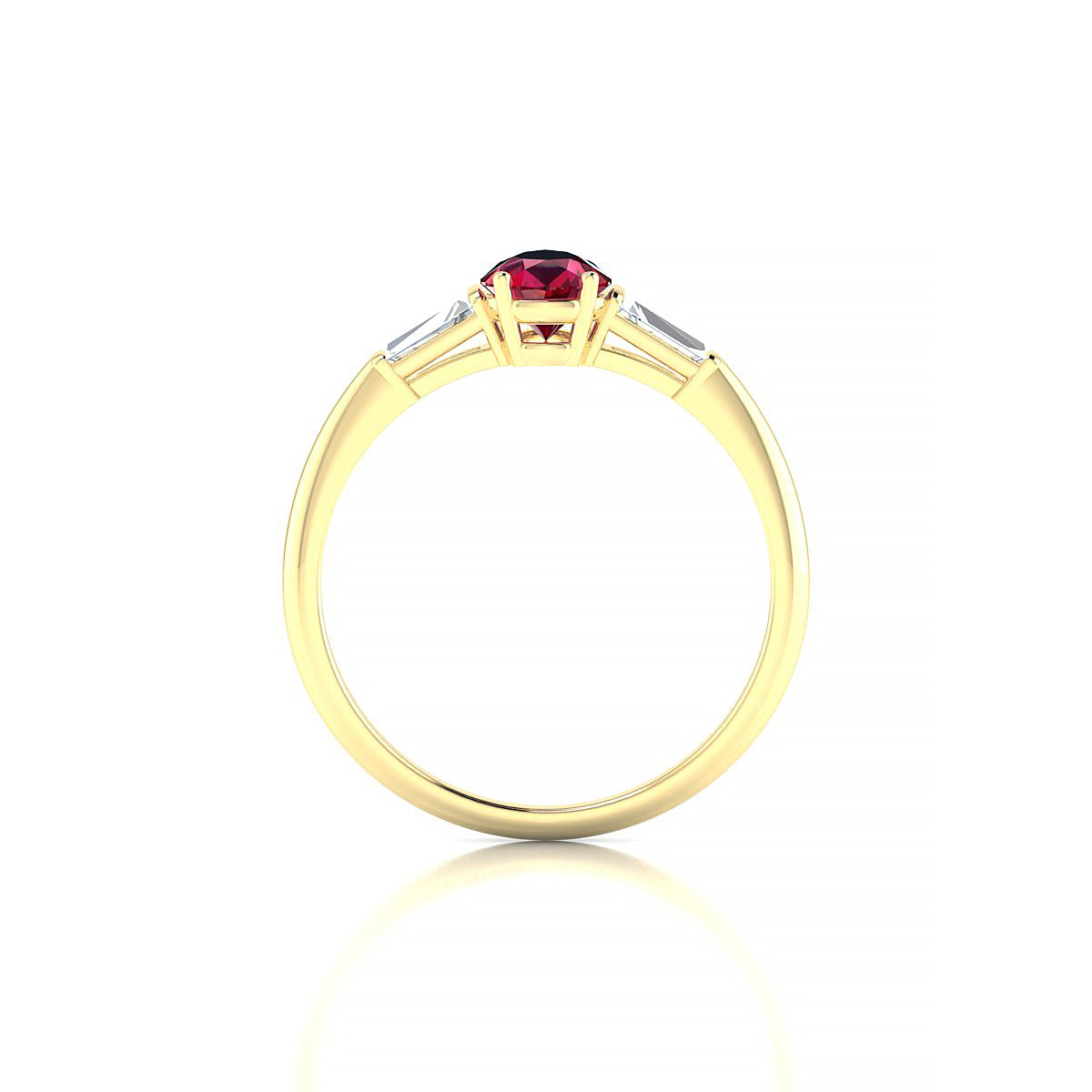 Everlasting | 18k Yellow Gold 7 x 5 mm Pear Ruby Ring
