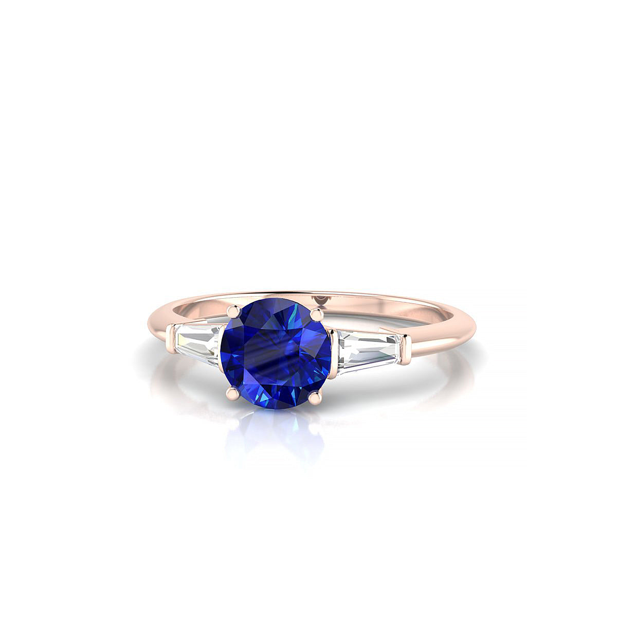 Everlasting | 18k Rose Gold 6 mm Round Sapphire Ring