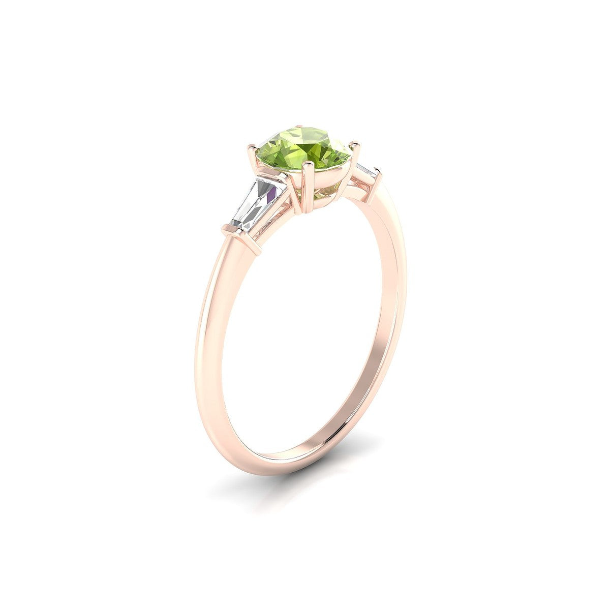 Everlasting | 18k Rose Gold 6 mm Round Peridot Ring