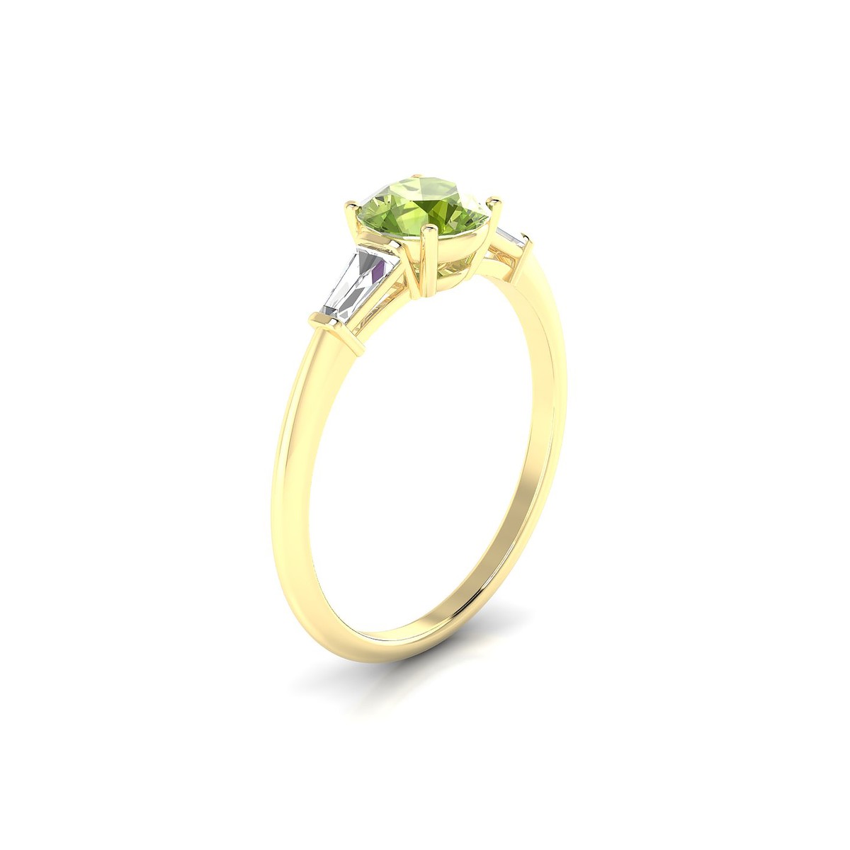 Everlasting | 18k Yellow Gold 6 mm Round Peridot Ring