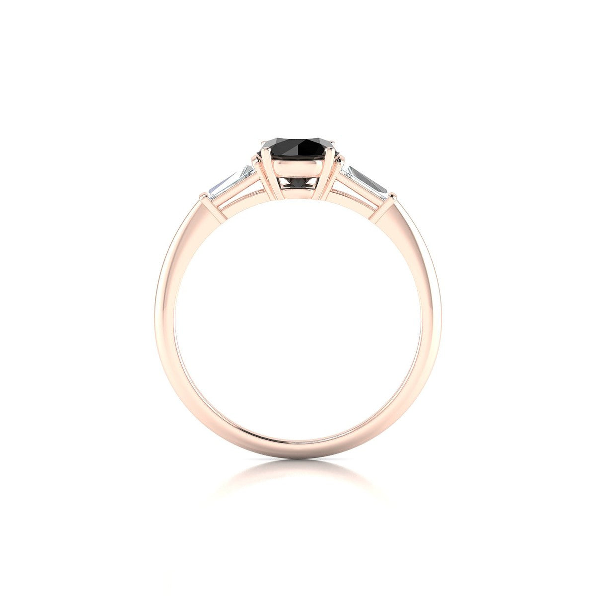 Everlasting | 18k Rose Gold 6 mm Round Black Diamond Ring