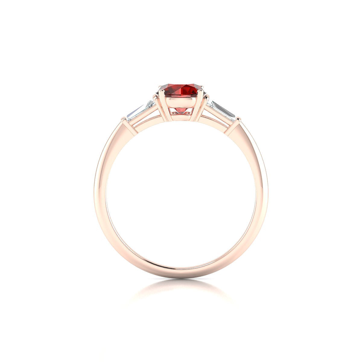 Everlasting | 18k Rose Gold 6 mm Round Garnet Ring