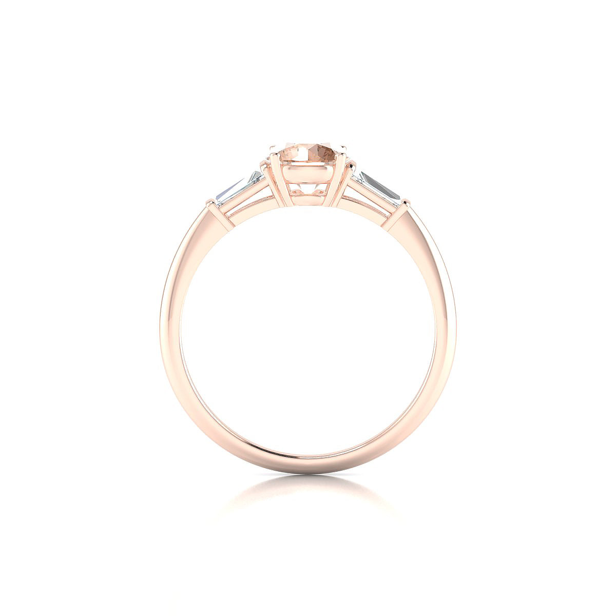 Everlasting | 18k Rose Gold 6 mm Round Morganite Ring