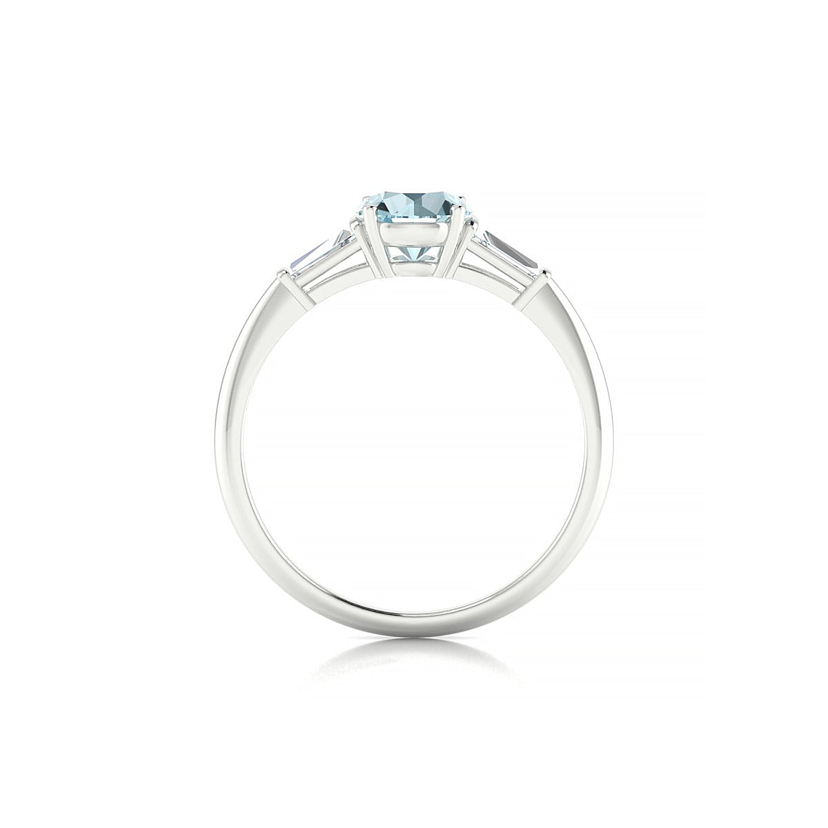 Everlasting | 18k White Gold 6 mm Round Aquamarine Ring