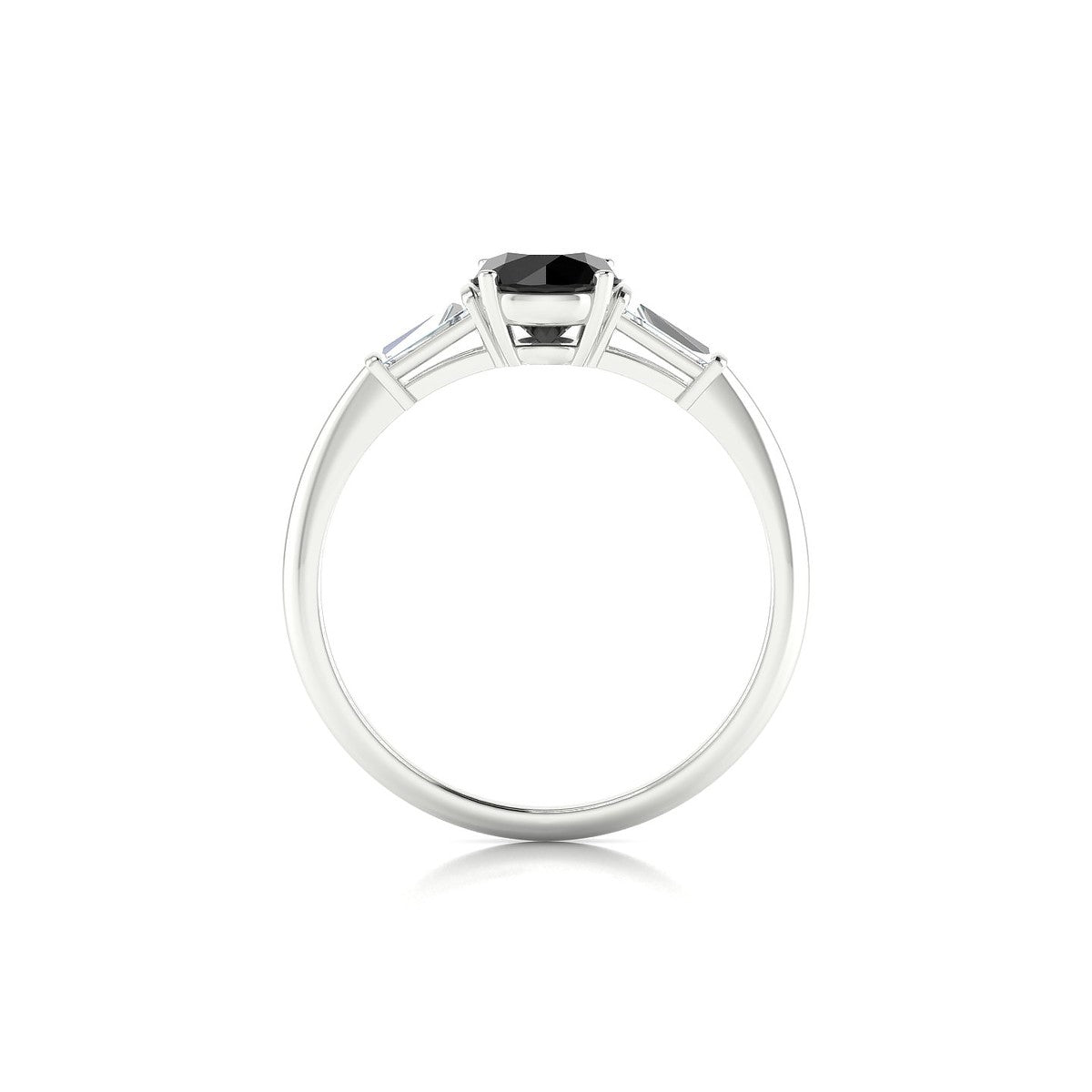 Everlasting | 18k White Gold 6 mm Round Black Diamond Ring