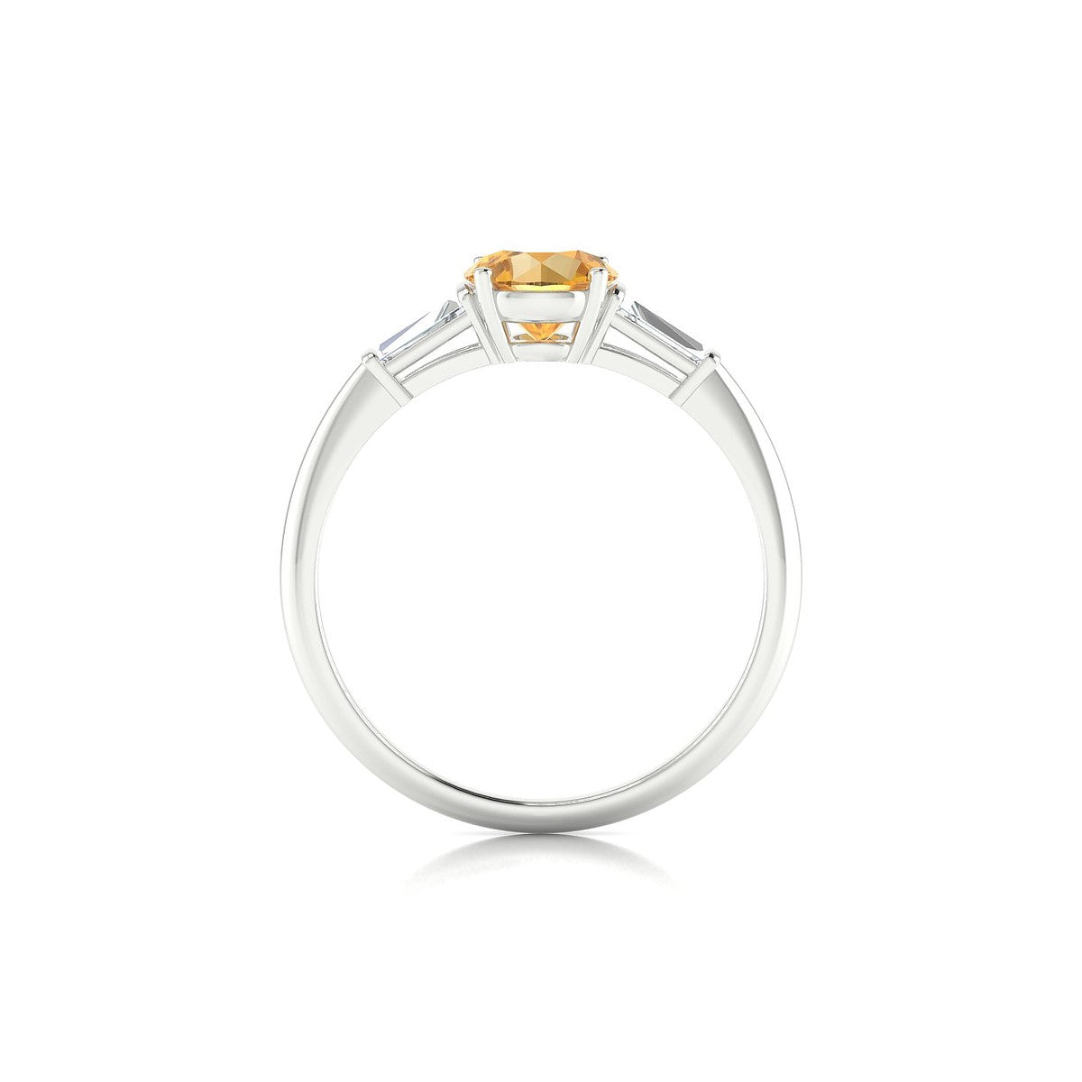 Everlasting | 18k White Gold 6 mm Round Citrine Ring