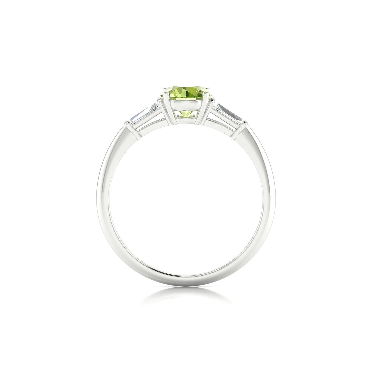 Everlasting | 18k White Gold 6 mm Round Peridot Ring