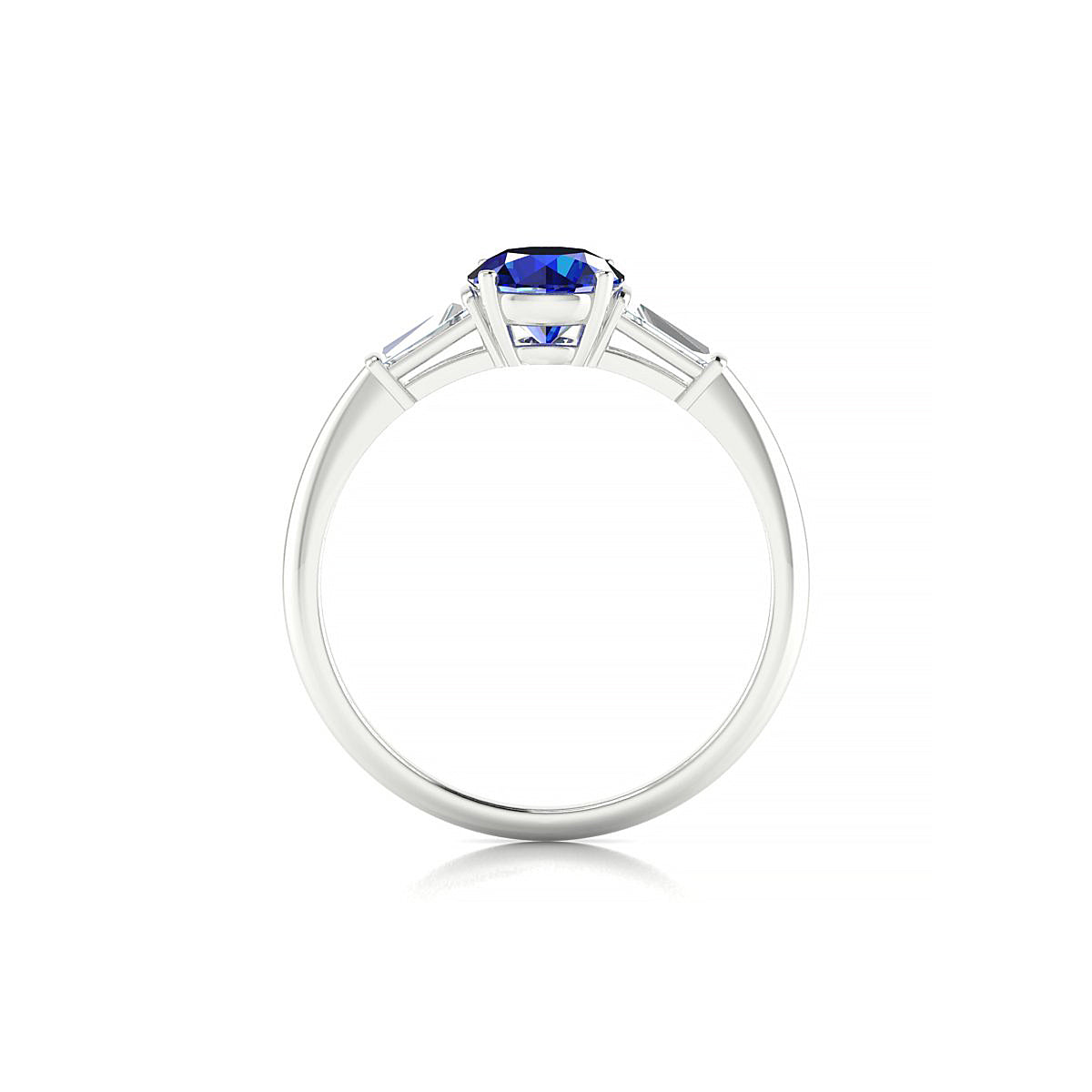 Everlasting | 18k White Gold 6 mm Round Sapphire Ring