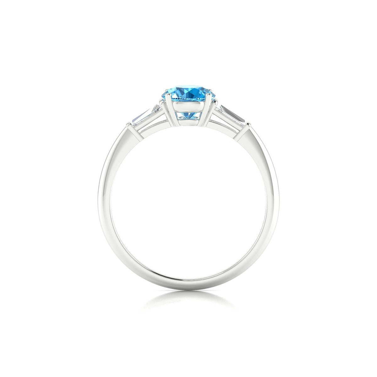 Everlasting | 18k White Gold 6 mm Round Topaz Ring