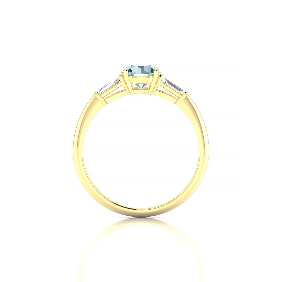 Everlasting | 18k Yellow Gold 6 mm Round Aquamarine Ring