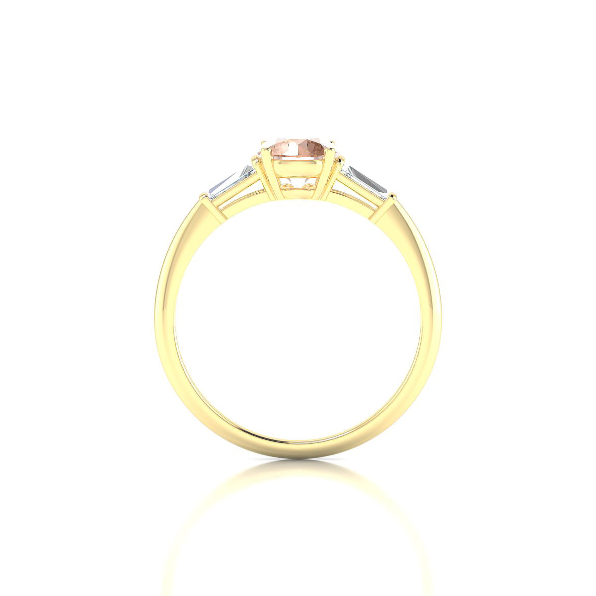 Everlasting | 18k Yellow Gold 6 mm Round Morganite Ring