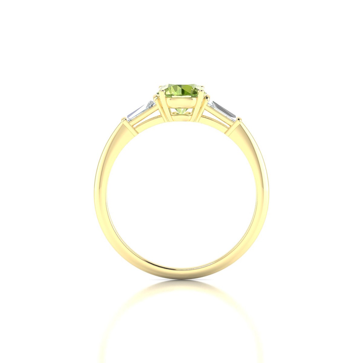 Everlasting | 18k Yellow Gold 6 mm Round Peridot Ring