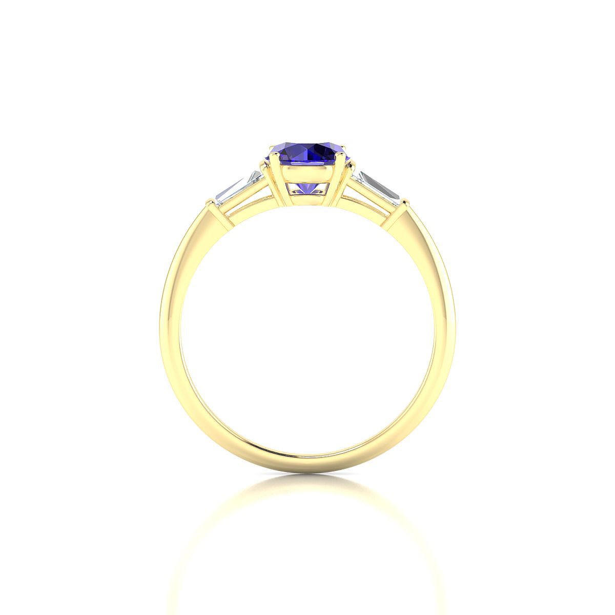 Everlasting | 18k Yellow Gold 6 mm Round Tanzanite Ring