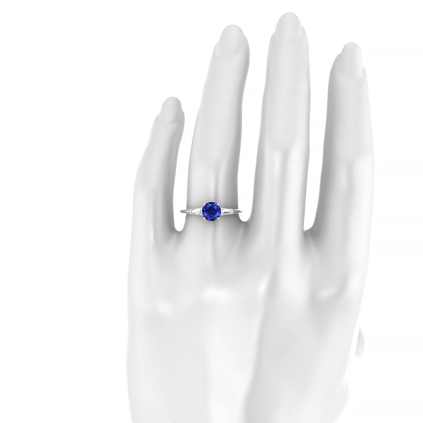 Everlasting | 18k White Gold 6 mm Round Sapphire Ring