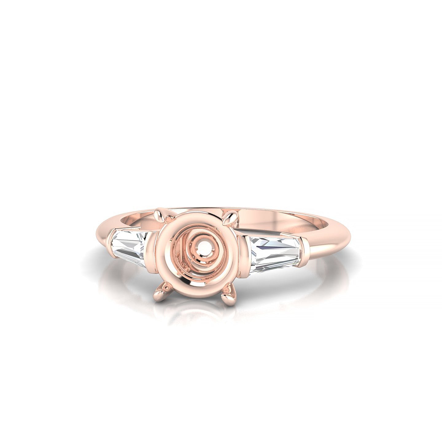 Everlasting Round 2-2.99 ct | 18k Rose Gold Side Stones Ring
