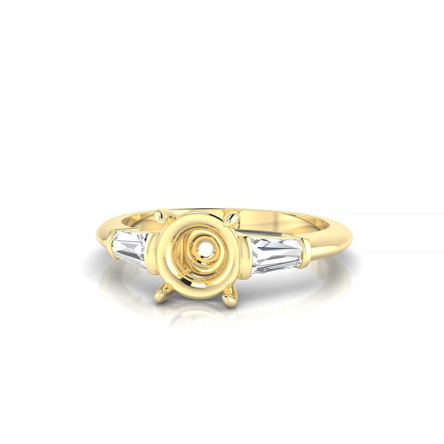 Everlasting Round 2-2.99 ct | 18k Yellow Gold Side Stones Ring