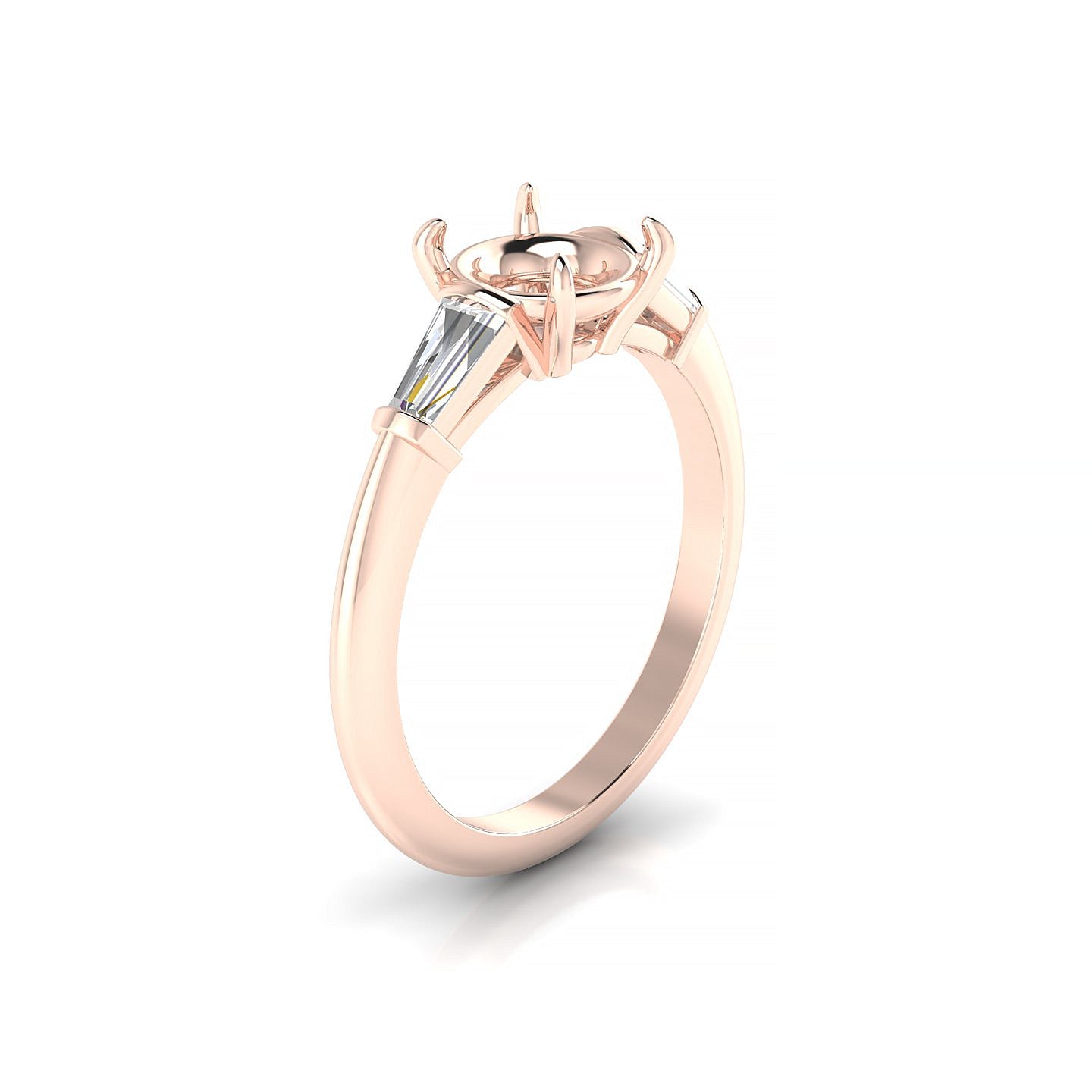 Everlasting Round 2-2.99 ct | 18k Rose Gold Side Stones Ring