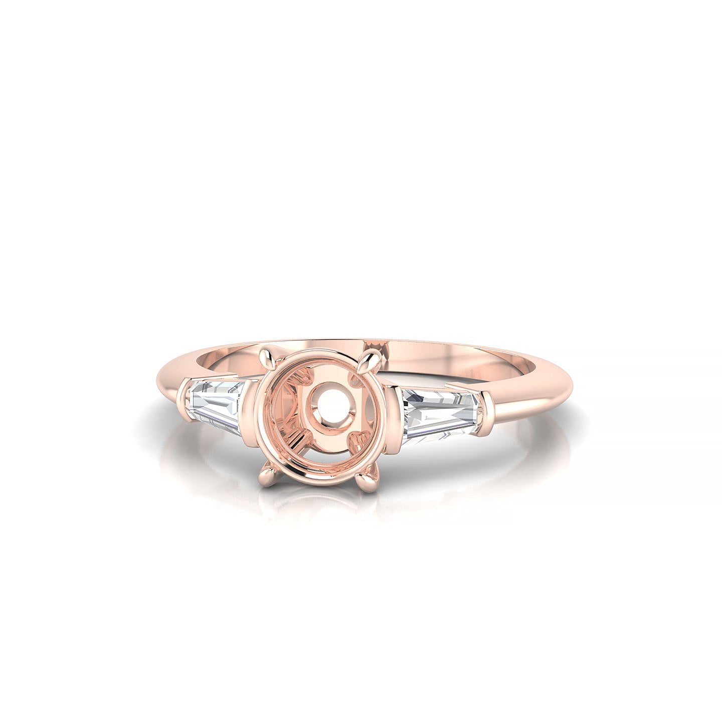 Everlasting Round 1-1.99 ct | 18k Rose Gold Side Stones Ring