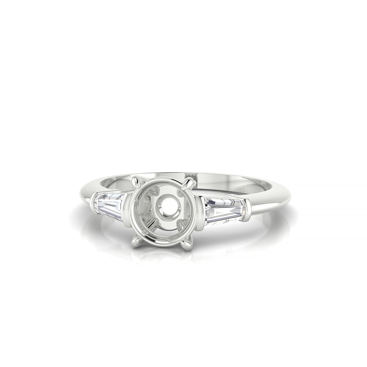 Everlasting Round 1-1.99 ct | 18k White Gold Side Stones Ring