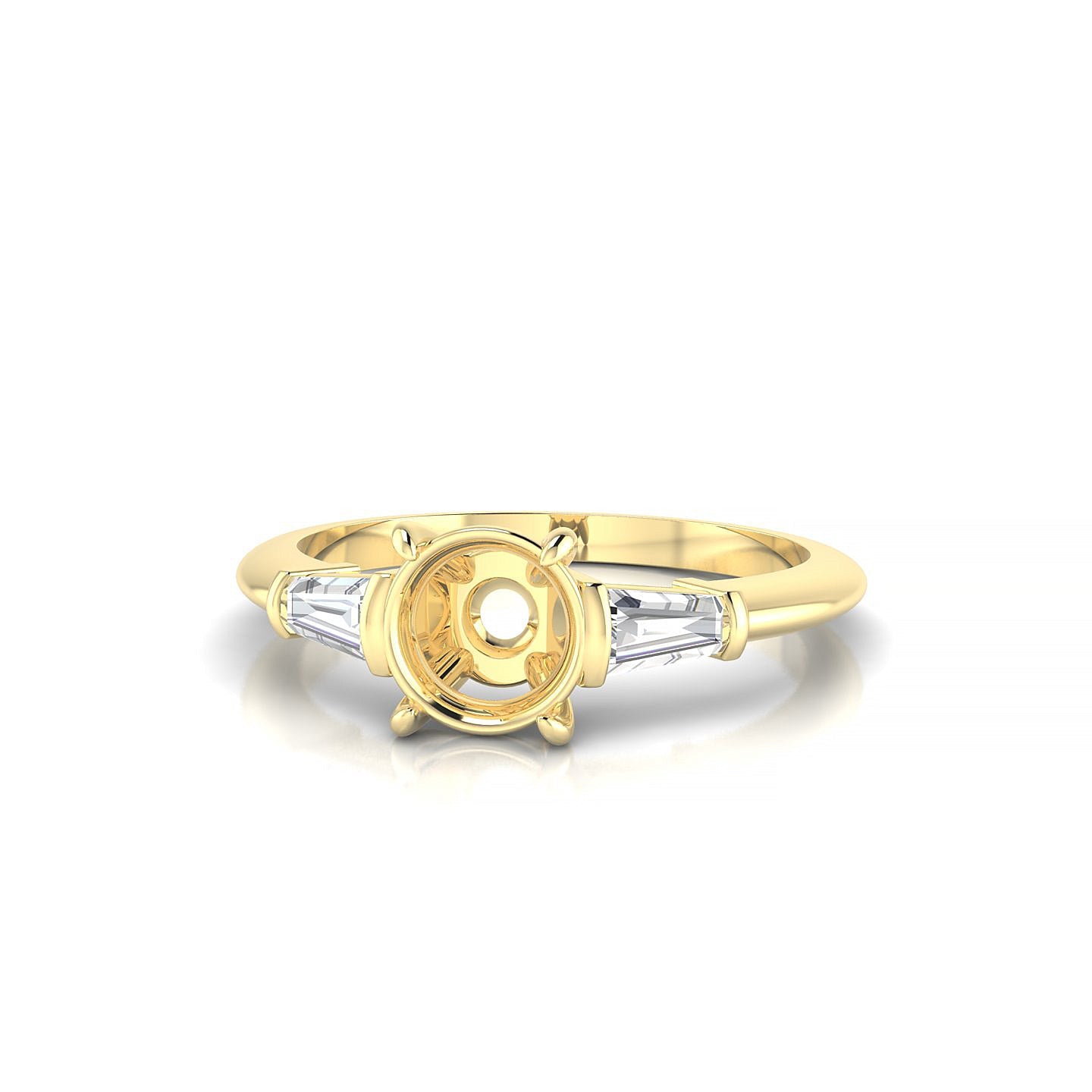 Everlasting Round 1-1.99 ct | 18k Yellow Gold Side Stones Ring