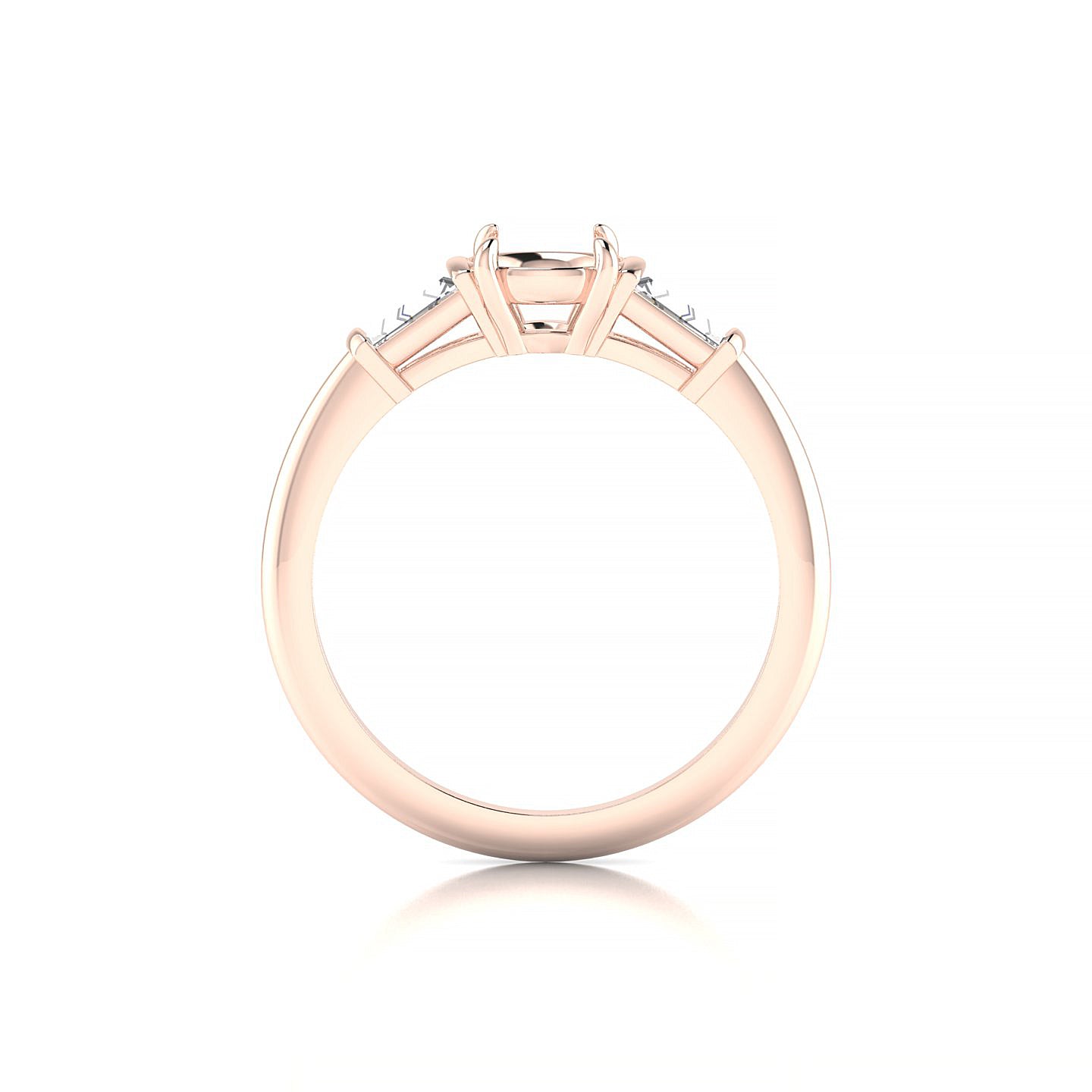 Everlasting Round 1-1.99 ct | 18k Rose Gold Side Stones Ring