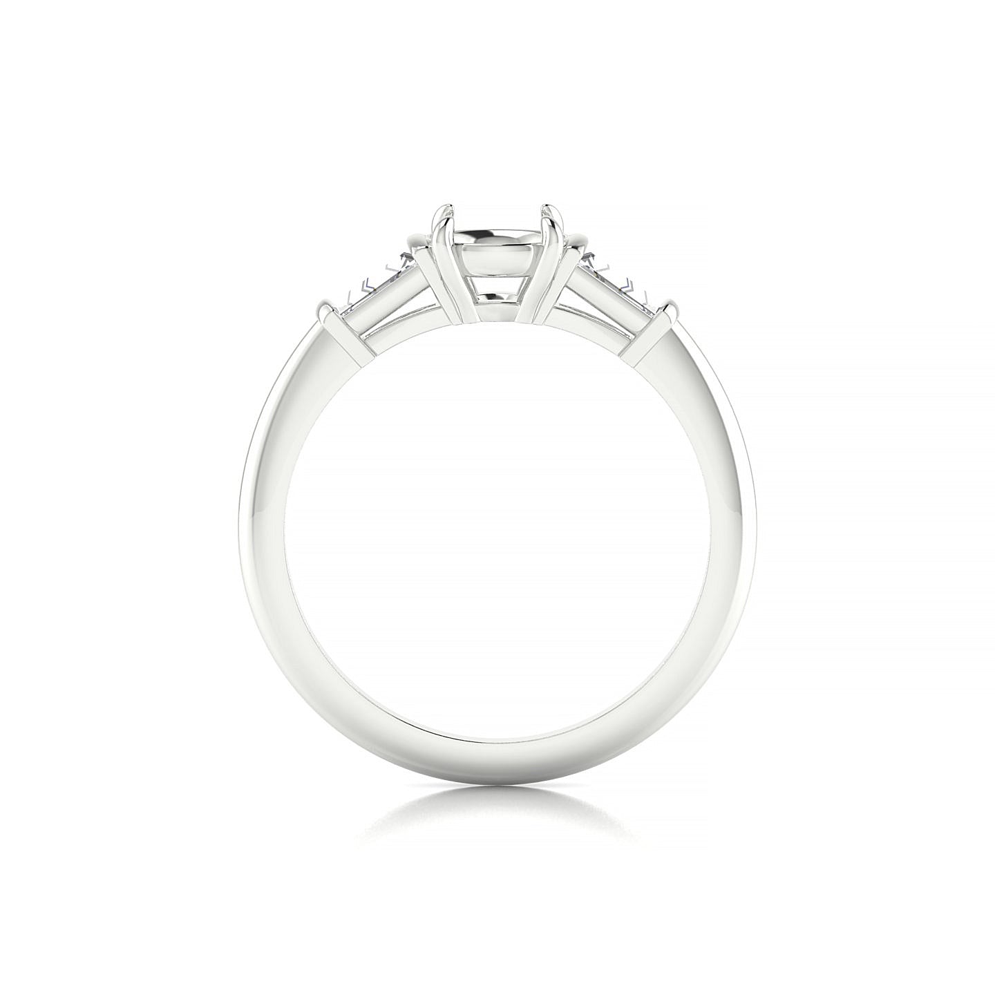 Everlasting Round 1-1.99 ct | 18k White Gold Side Stones Ring