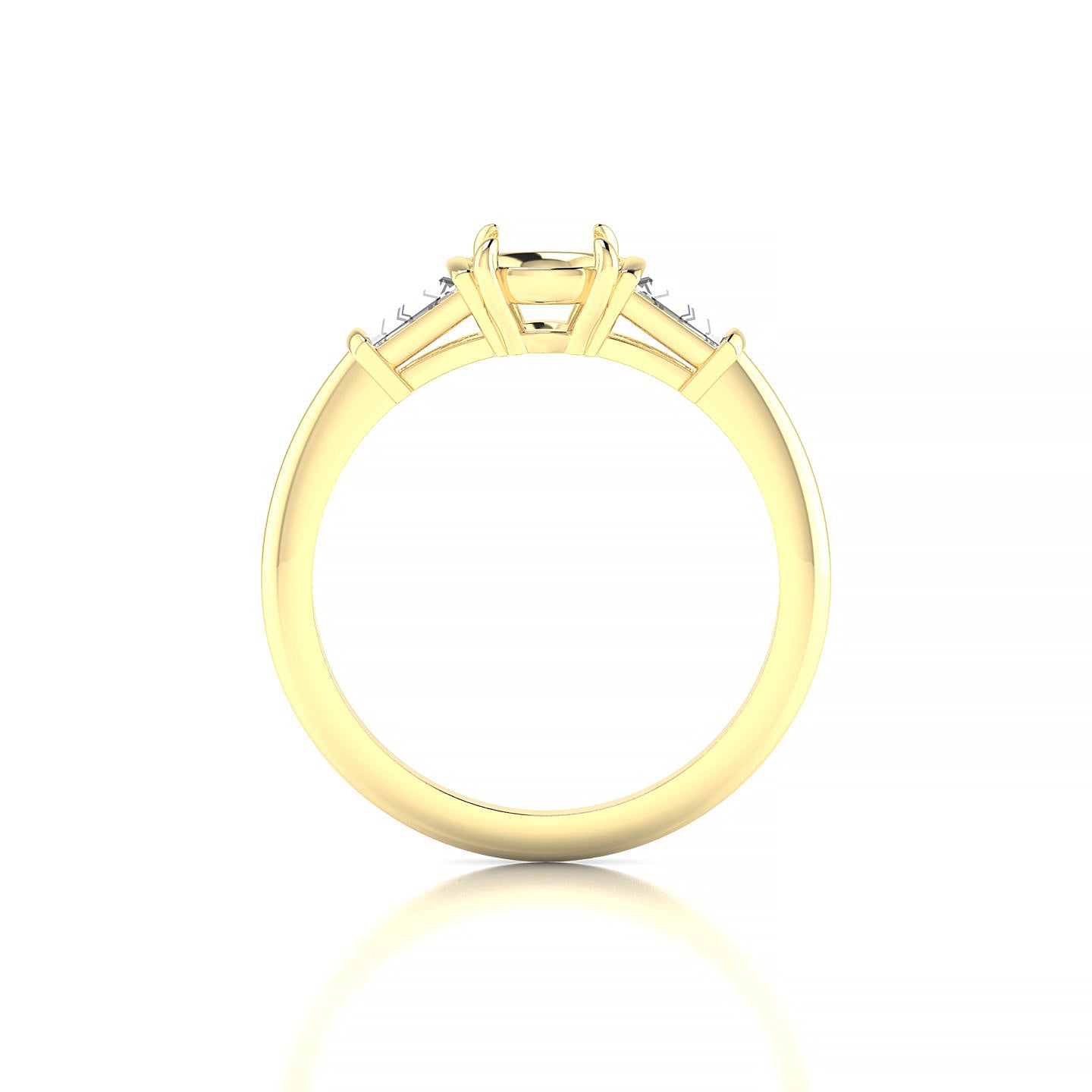 Everlasting Round 1-1.99 ct | 18k Yellow Gold Side Stones Ring