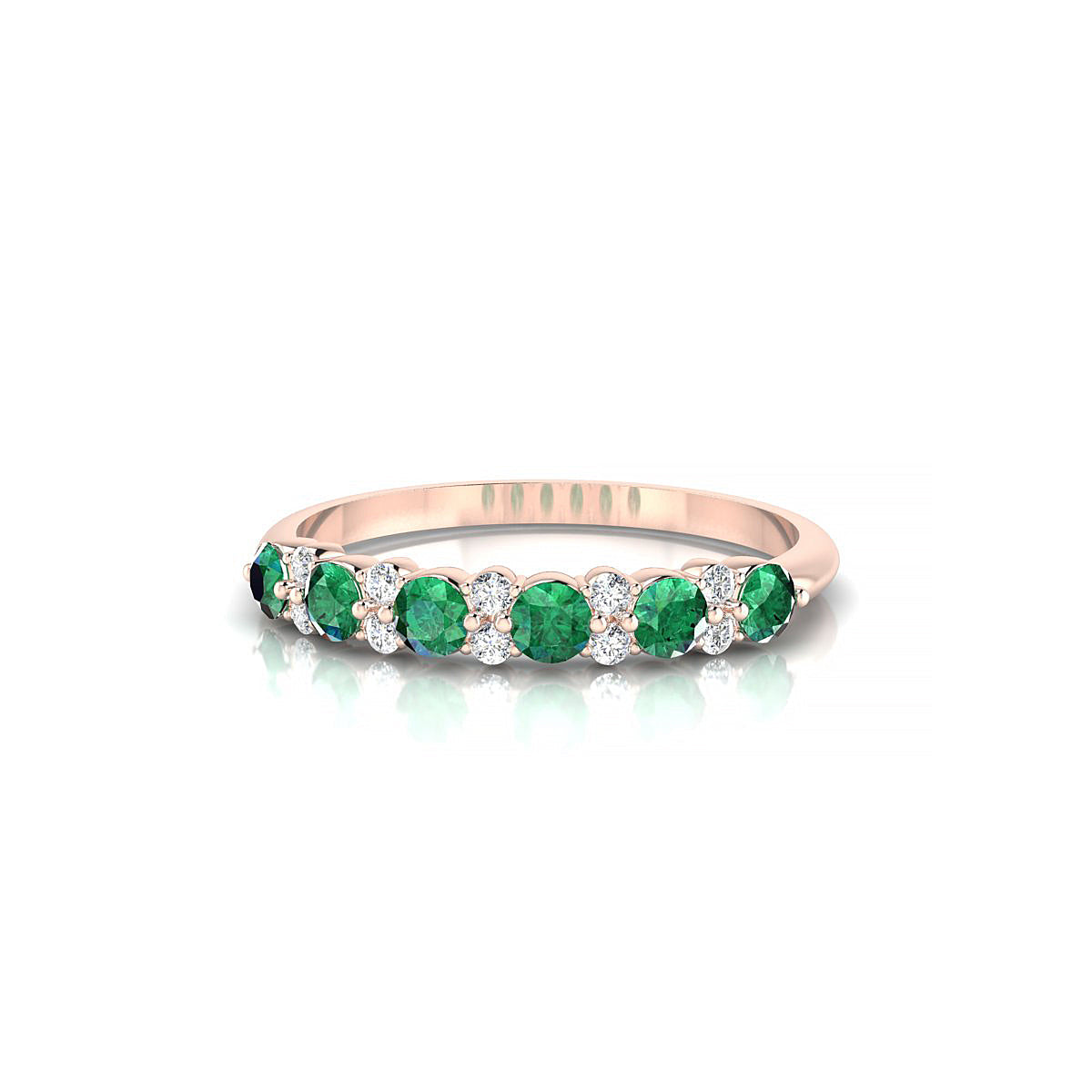 Exception | 18k Rose Gold 2.5 mm Round Emerald Ring