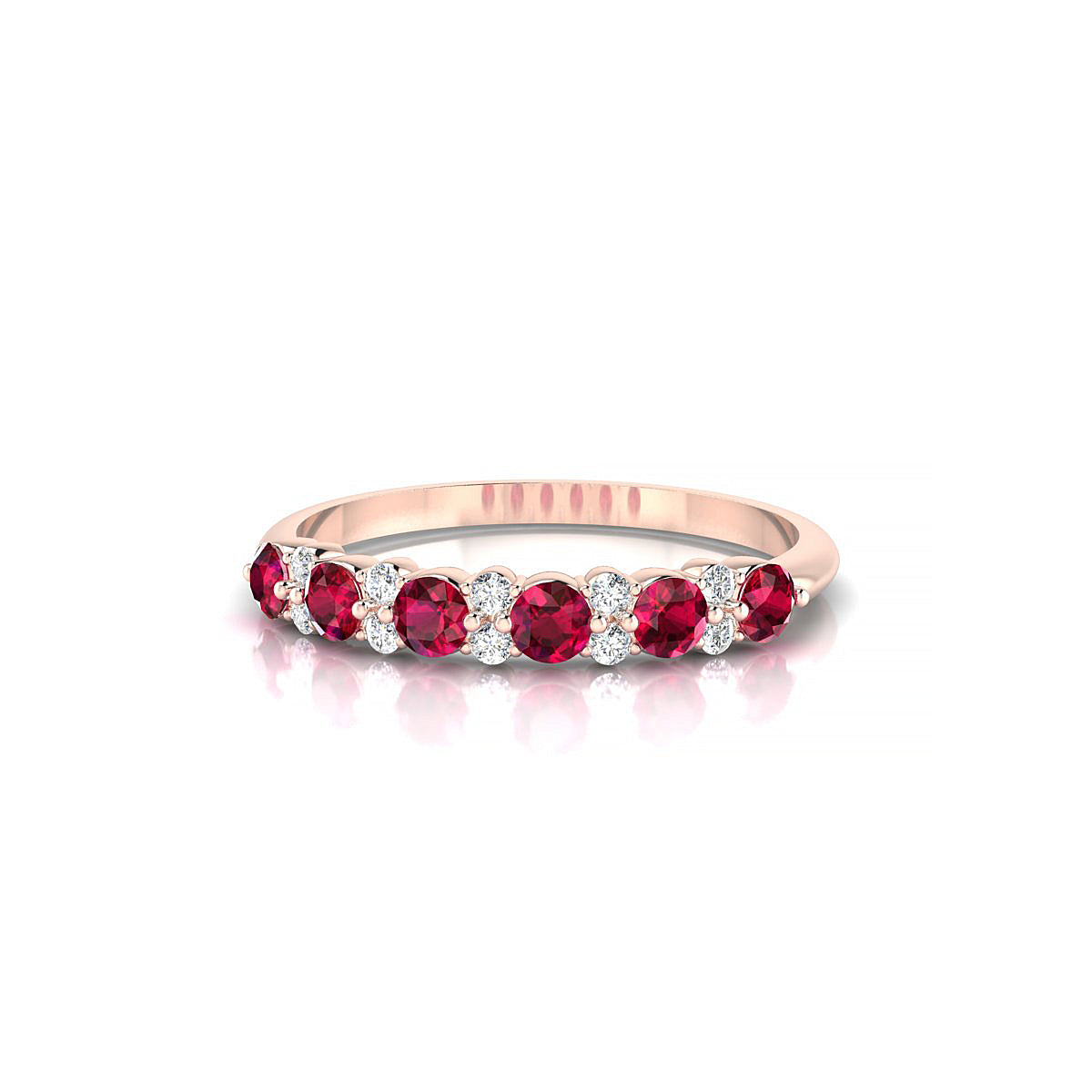 Exception | 18k Rose Gold 2.5 mm Round Ruby Ring