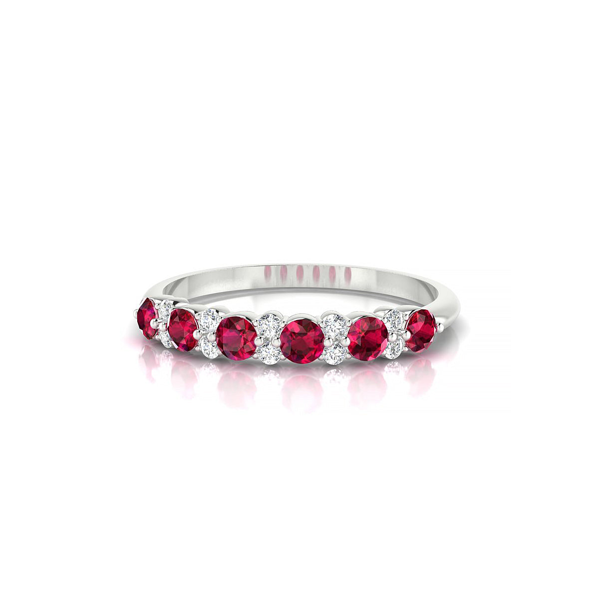 Exception | 18k White Gold 2.5 mm Round Ruby Ring