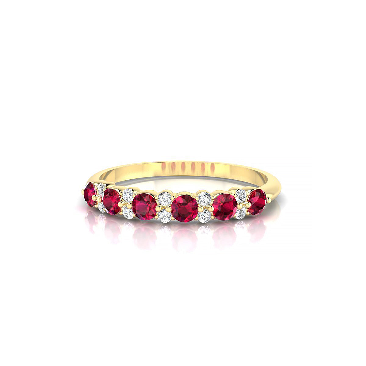 Exception | 18k Yellow Gold 2.5 mm Round Ruby Ring