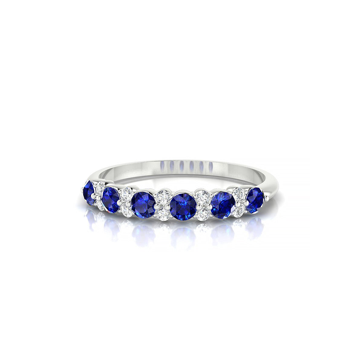 Exception | 18k White Gold 2.5 mm Round Sapphire Ring