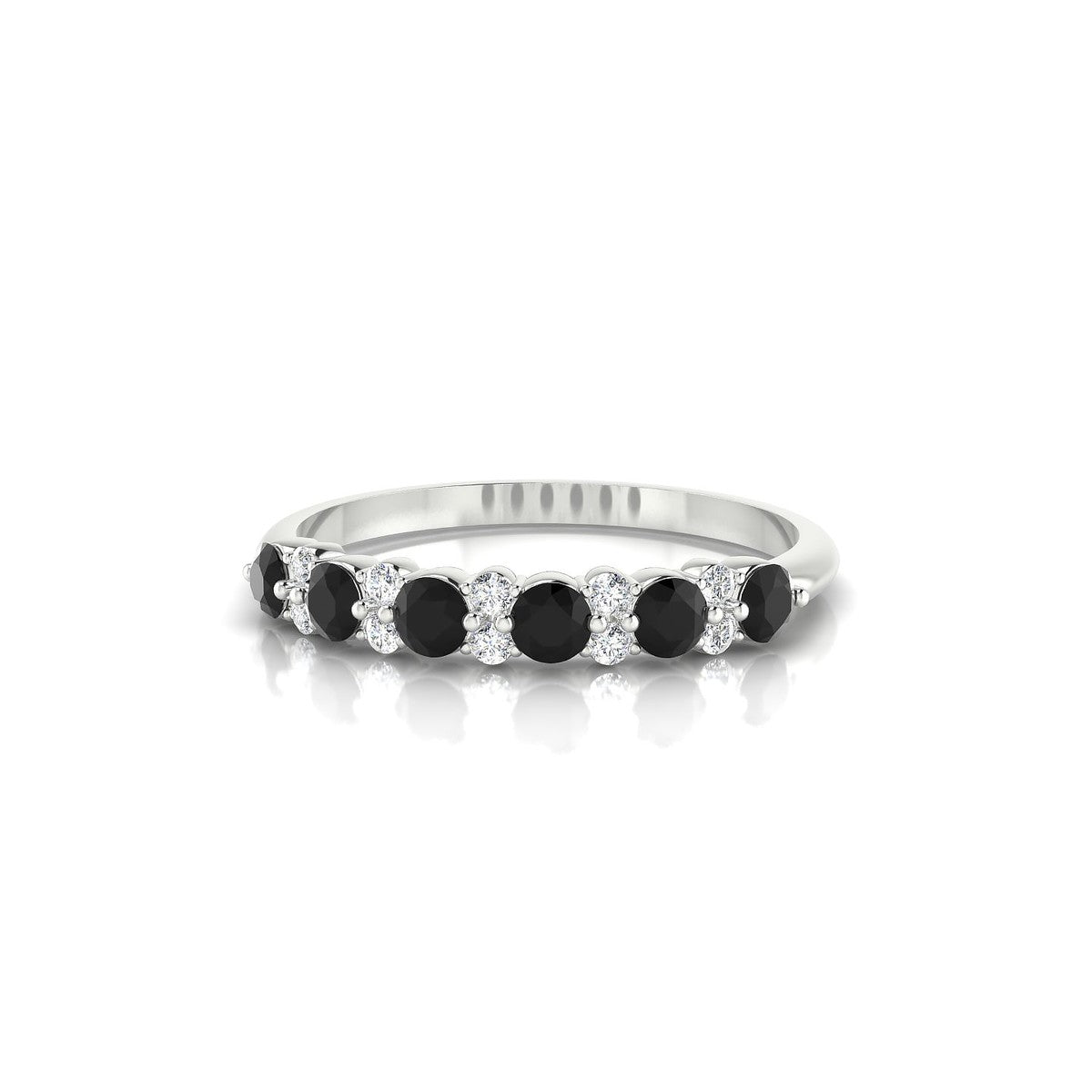 Exception | 18k White Gold 2.5 mm Round Black Diamond Ring