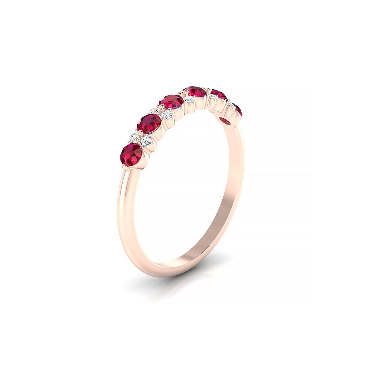 Exception | 18k Rose Gold 2.5 mm Round Ruby Ring