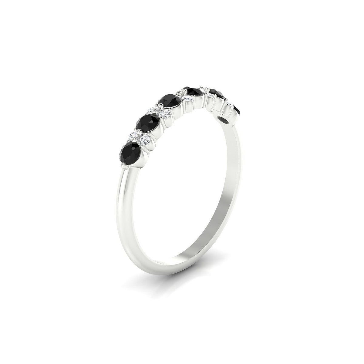 Exception | 18k White Gold 2.5 mm Round Black Diamond Ring