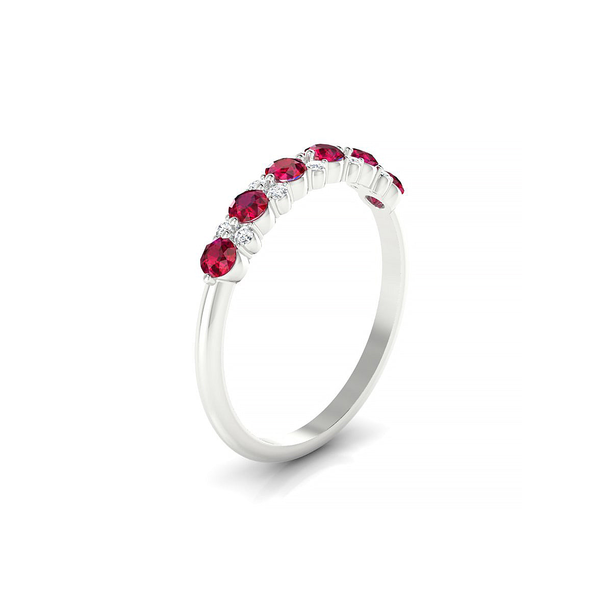 Exception | 18k White Gold 2.5 mm Round Ruby Ring