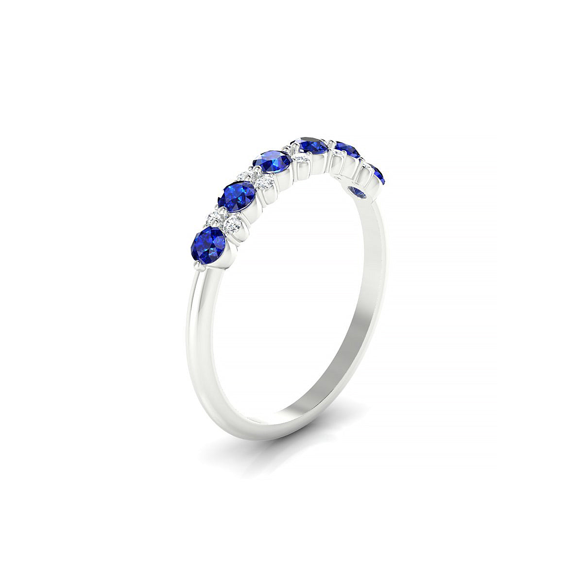 Exception | 18k White Gold 2.5 mm Round Sapphire Ring