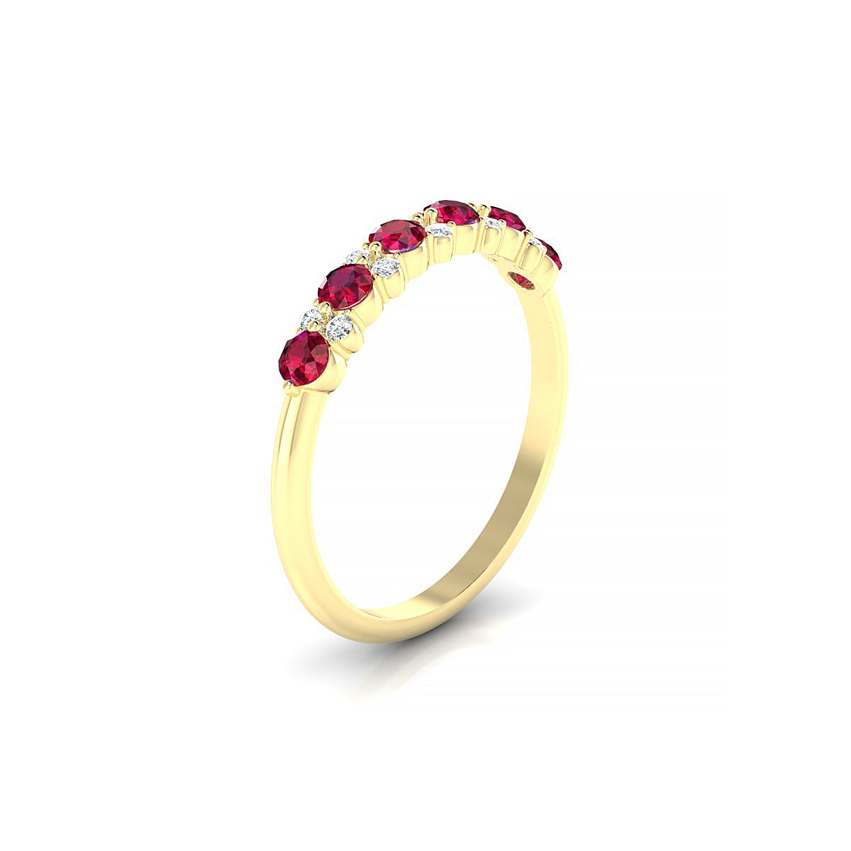Exception | 18k Yellow Gold 2.5 mm Round Ruby Ring