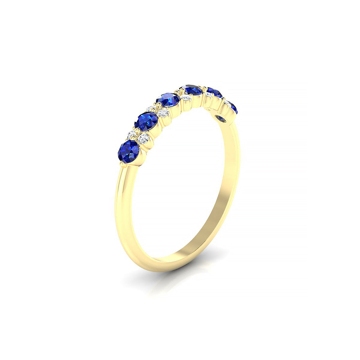 Exception | 18k Yellow Gold 2.5 mm Round Sapphire Ring