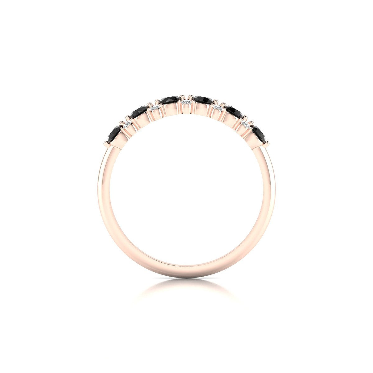 Exception | 18k Rose Gold 2.5 mm Round Black Diamond Ring