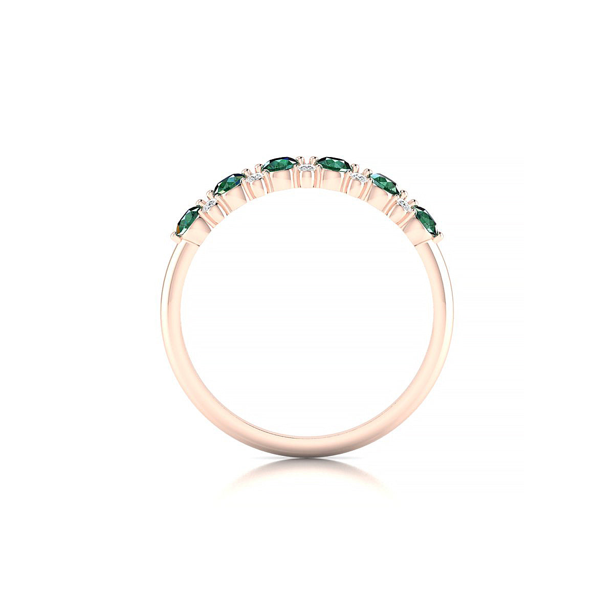 Exception | 18k Rose Gold 2.5 mm Round Emerald Ring