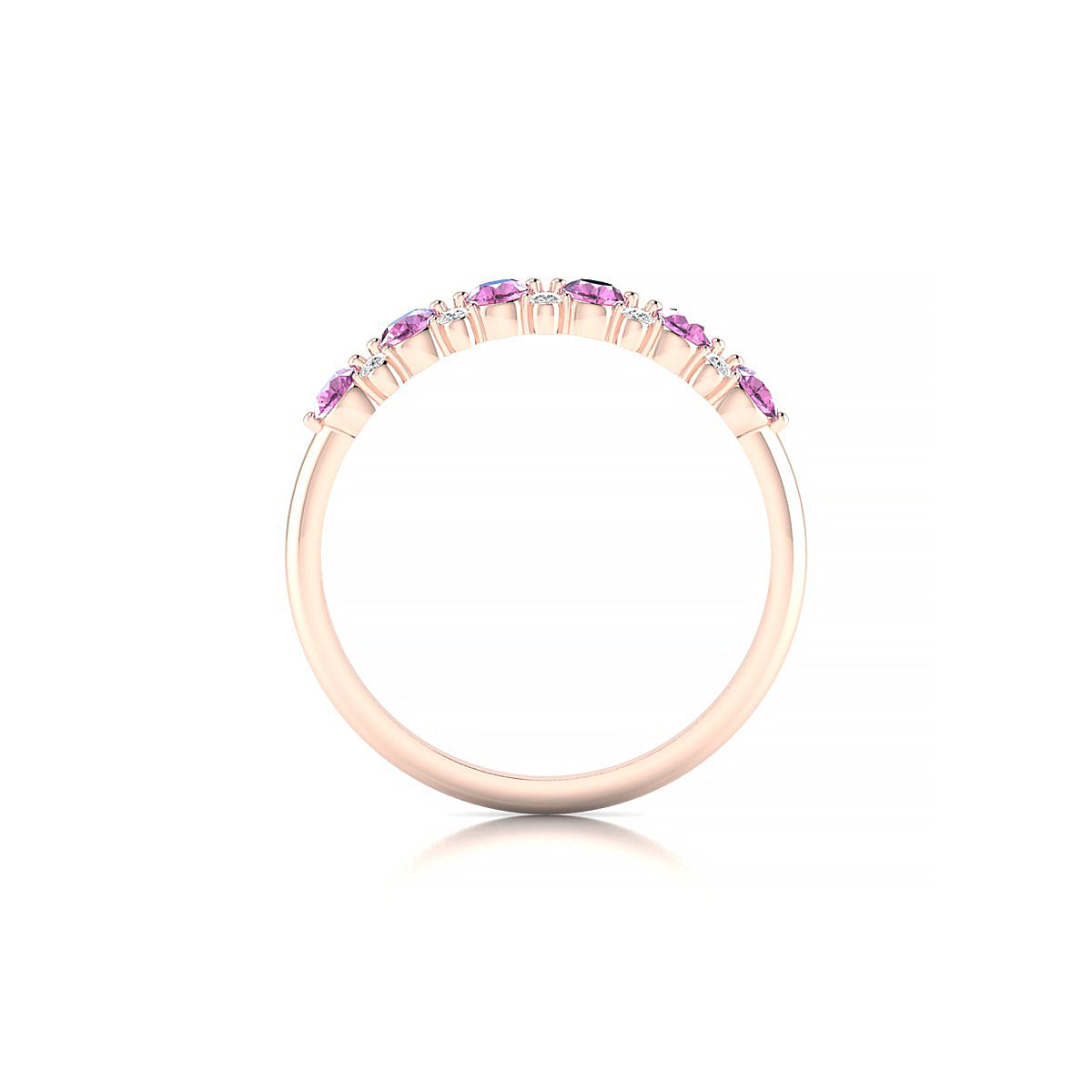 Exception | 18k Rose Gold 2.5 mm Round Pink Sapphire Ring