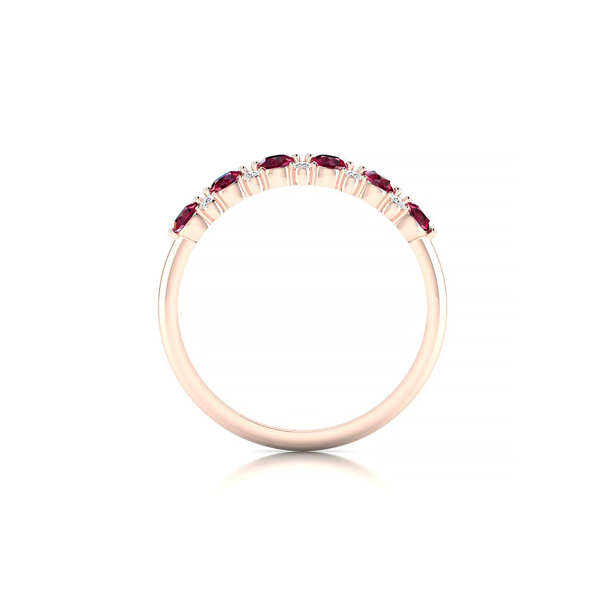 Exception | 18k Rose Gold 2.5 mm Round Ruby Ring