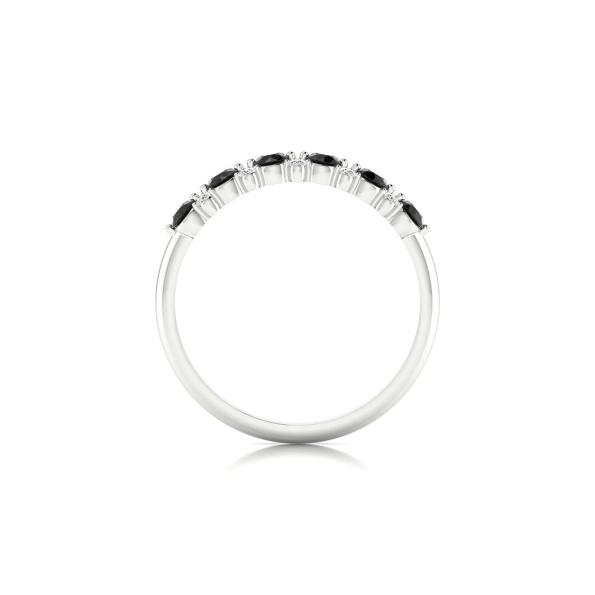 Exception | 18k White Gold 2.5 mm Round Black Diamond Ring
