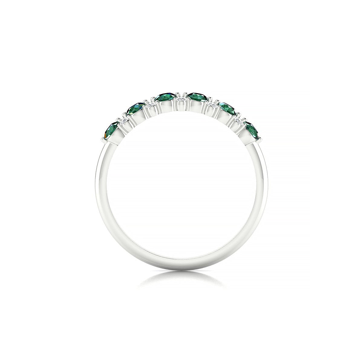 Exception | 18k White Gold 2.5 mm Round Emerald Ring