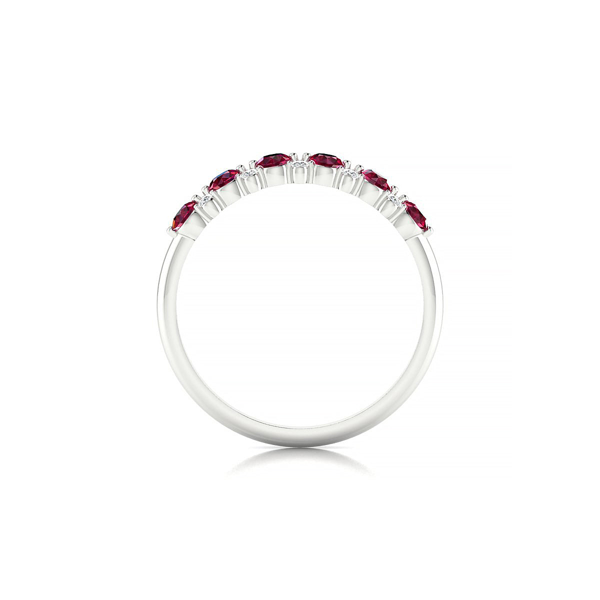 Exception | 18k White Gold 2.5 mm Round Ruby Ring