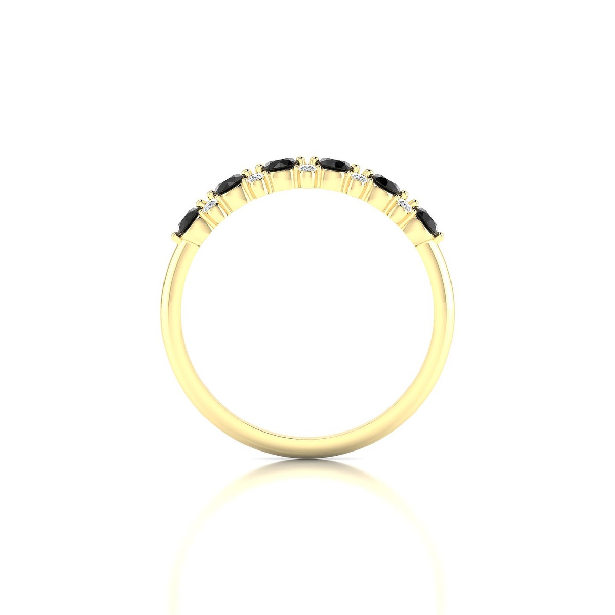 Exception | 18k Yellow Gold 2.5 mm Round Black Diamond Ring
