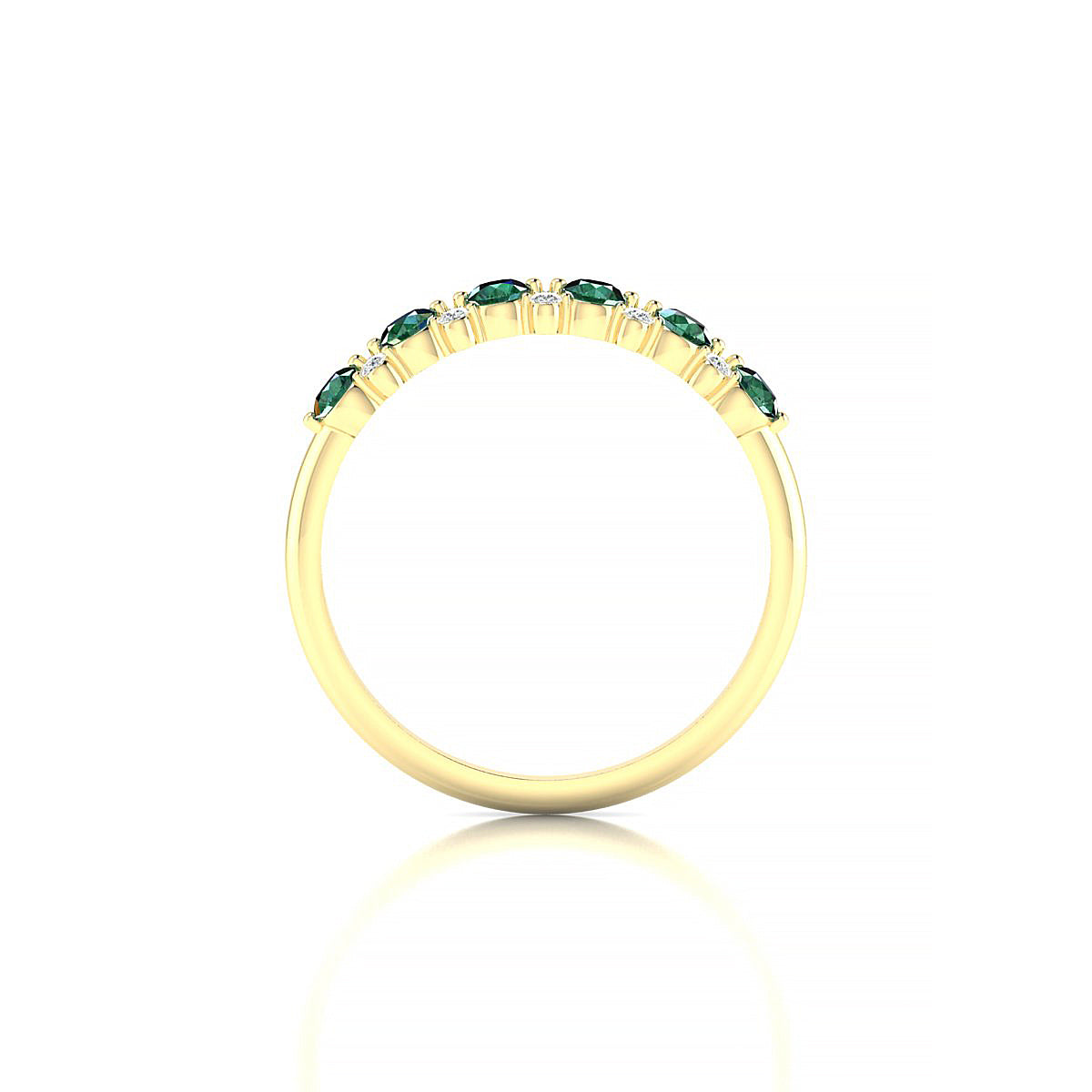 Exception | 18k Yellow Gold 2.5 mm Round Emerald Ring