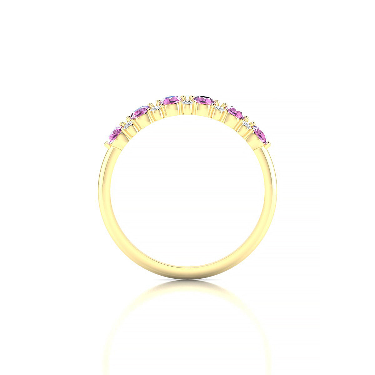 Exception | 18k Yellow Gold 2.5 mm Round Pink Sapphire Ring