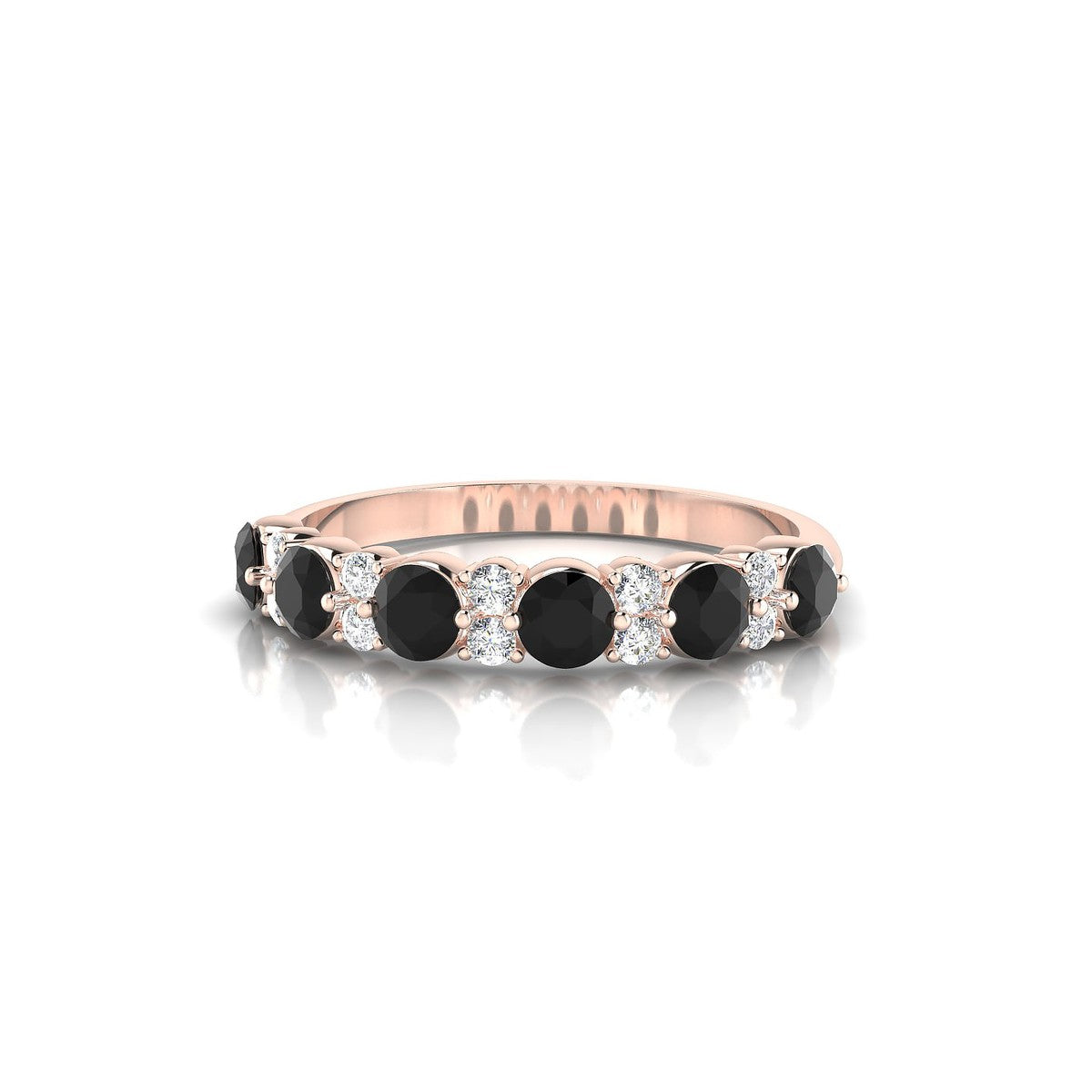 Exception | 18k Rose Gold 3 mm Round Black Diamond Ring